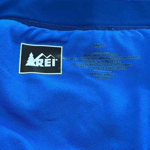 REI Swim Trunks Men Pockets Drawstring Beach Vacation Board Shorts Blue Size L - Picture 7 of 9